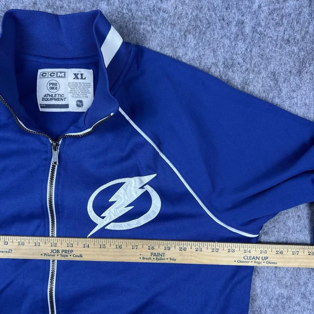 Vtg CCM Tampa Bay Lightning Men's Jacket Zip Up Stanley Cup 2004 Blue Size XL